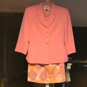 Pink/ Multi 2 piece ladies skirt suit